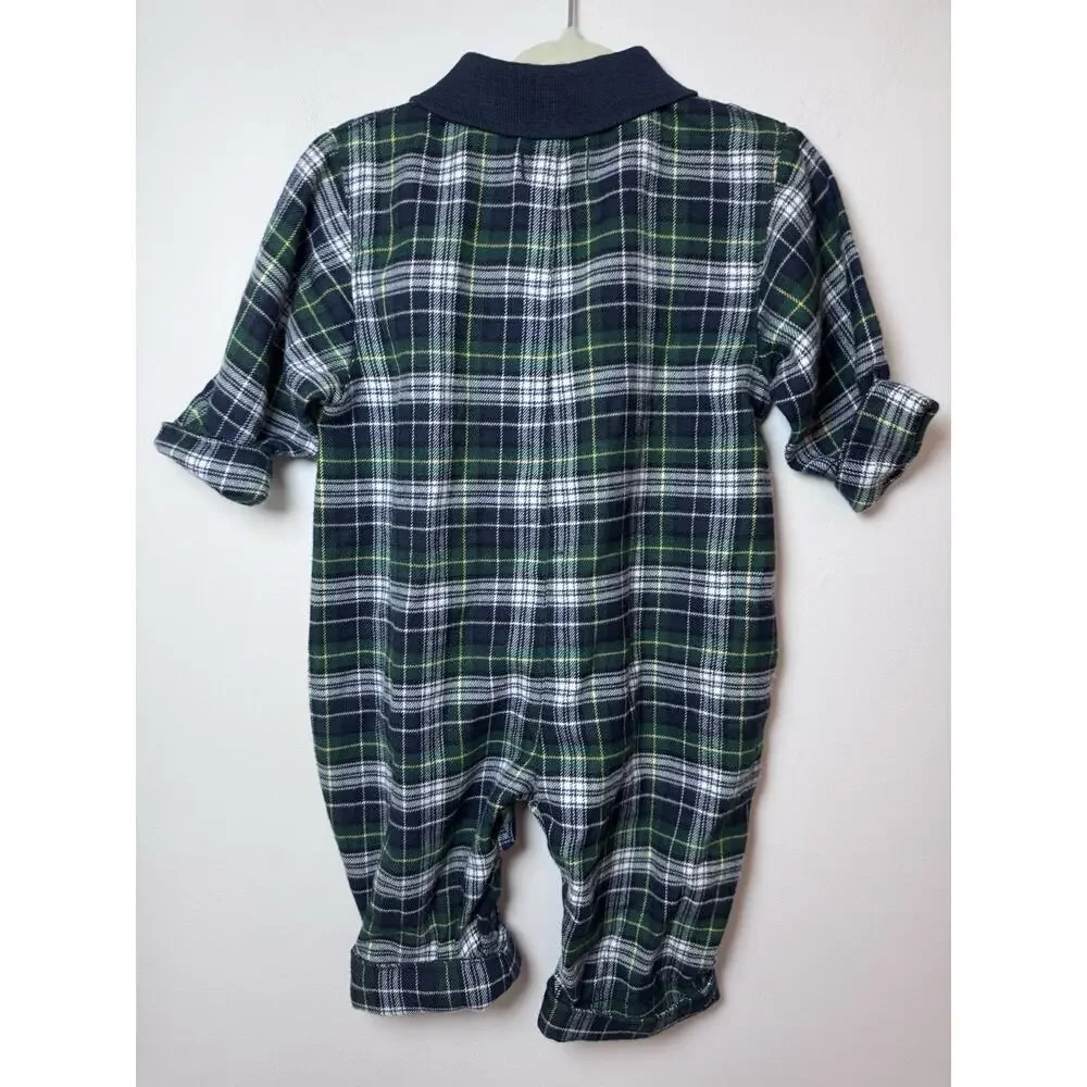 Vintage The Children's Place Flannel Romper baby Unisex 6-9 Months Y2K NWT